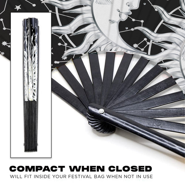 GloFX Festival Folding Fan - Sun & Moon
