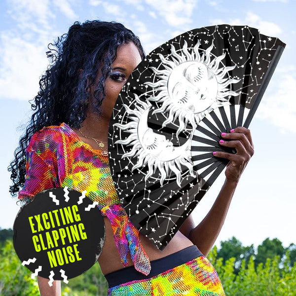 GloFX Festival Folding Fan - Sun & Moon