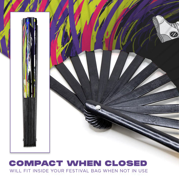 GloFX Festival Folding Fan - Spaced Out Astronaut