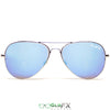 GloFX Metal Pilot Aviator Style Diffraction Glasses - Blue Mirror