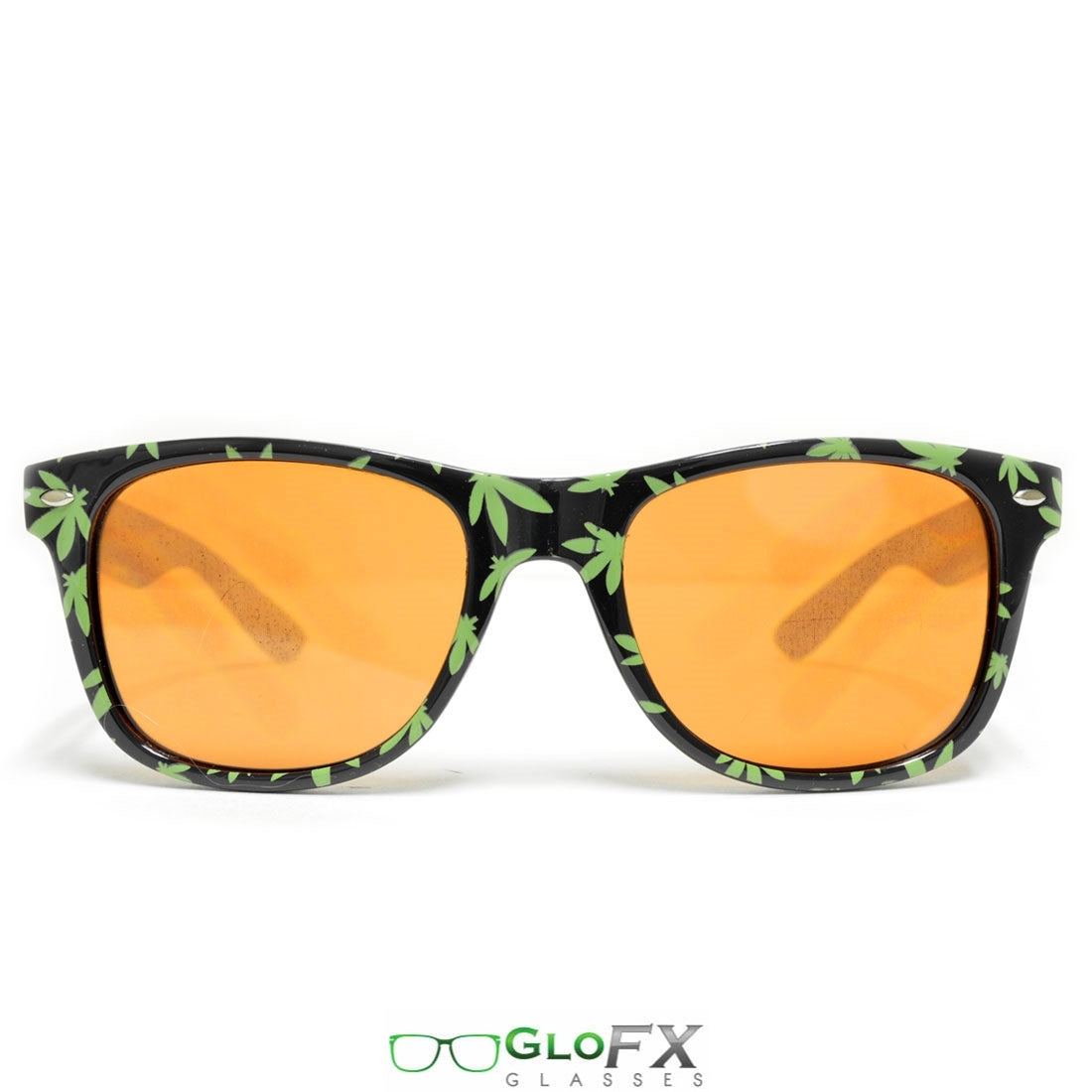 GloFX Pot Leaf Diffraction Glasses - Amber tinted