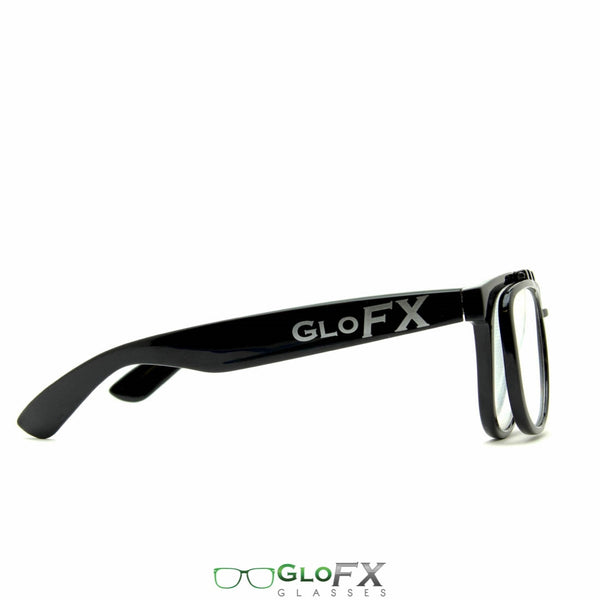 GloFX Spiral Flip Diffraction Glasses - Black