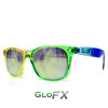 GloFX Transparent Rainbow Diffraction Glasses - Gold Mirror
