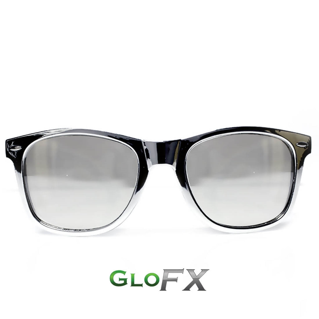 Glofx Chrome Diffraction Glasses Silver Mirror The Rave Cave