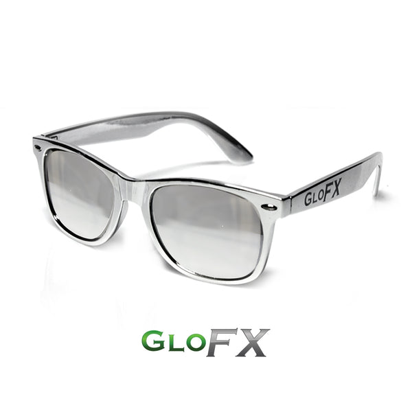 GloFX Chrome Diffraction Glasses - Silver Mirror