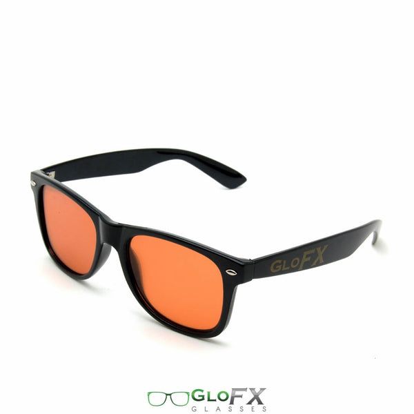 GloFX Ultimate Diffraction Glasses - Black - Amber Tinted