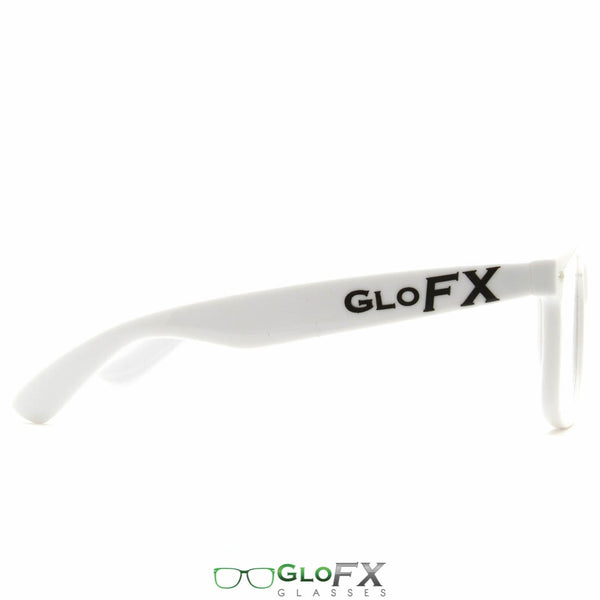 GloFX Ultimate Diffraction Glasses - White - Clear