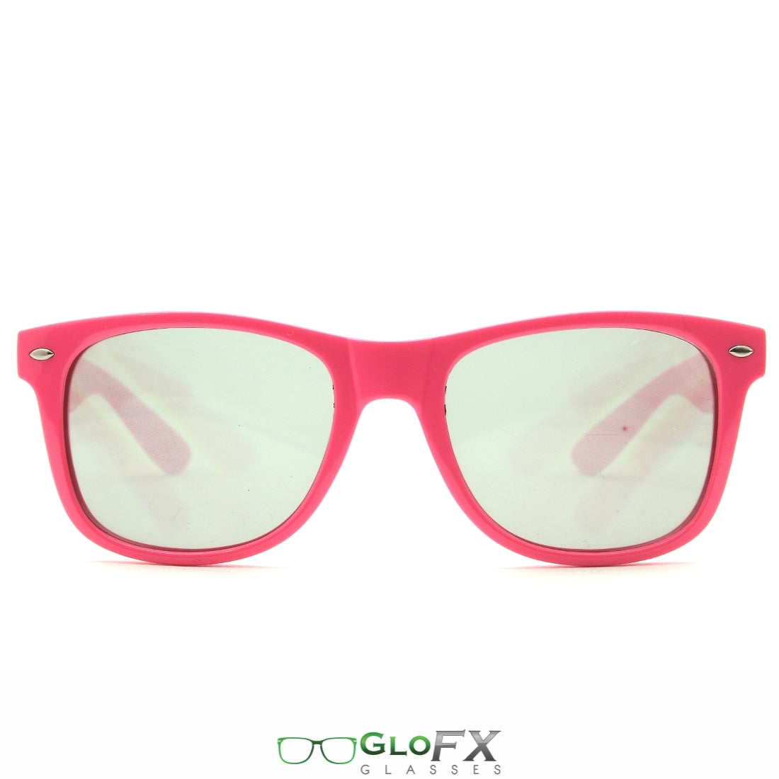 GloFX Ultimate Diffraction Glasses - Pink - Emerald Tinted