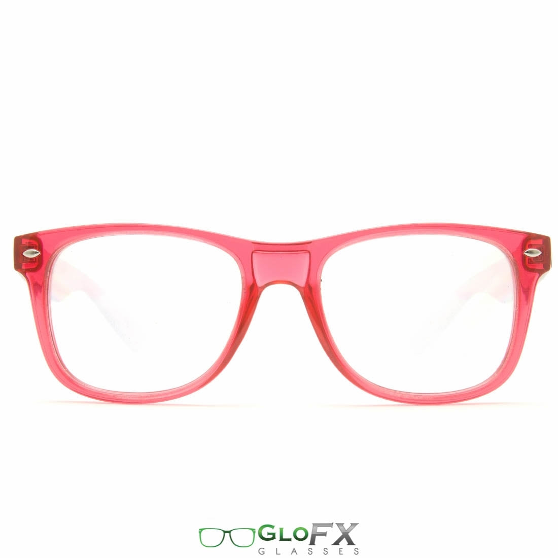GloFX Ultimate Diffraction Glasses - Transparent Red - Clear