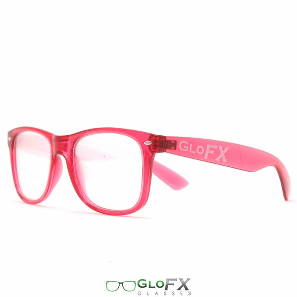 GloFX Ultimate Diffraction Glasses - Transparent Red - Clear