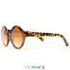 GloFX Round Tortoise Shell Diffraction Glasses - Amber Tinted