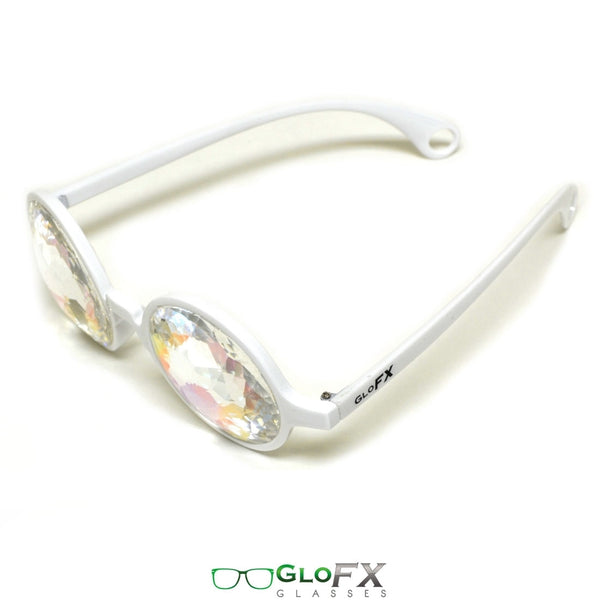 GloFX Kaleidoscope Glasses - White - Rainbow