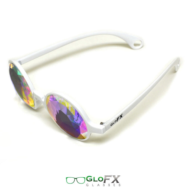 GloFX Kaleidoscope Glasses - White - Rainbow Fractal