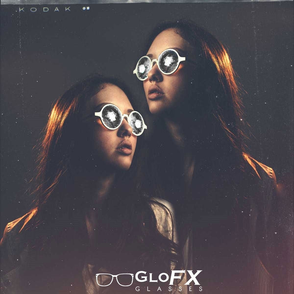 GloFX Kaleidoscope Glasses - White - Rainbow Fractal