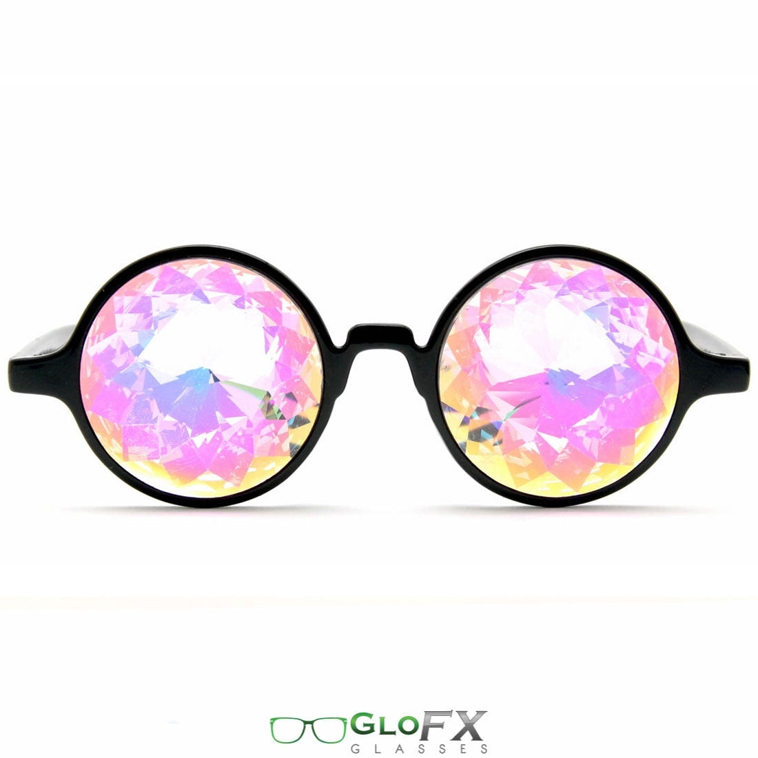 GloFX Kaleidoscope Glasses - Black - Rainbow