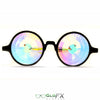 GloFX Kaleidoscope Glasses - Black - Rainbow Wormhole