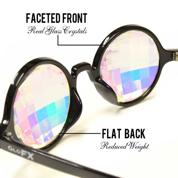GloFX Kaleidoscope Glasses - Black - Rainbow Bug-Eye