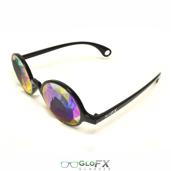 GloFX Kaleidoscope Glasses - Black - Rainbow Fractal