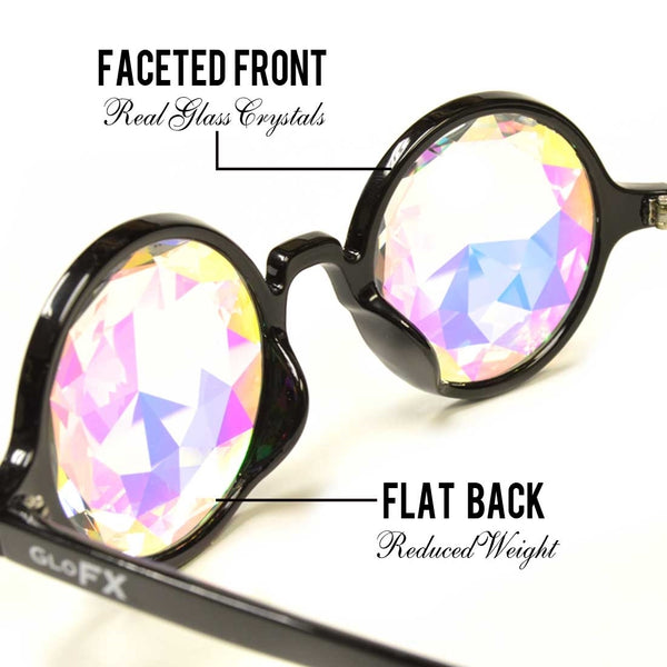 GloFX Kaleidoscope Glasses - Black - Rainbow Fractal