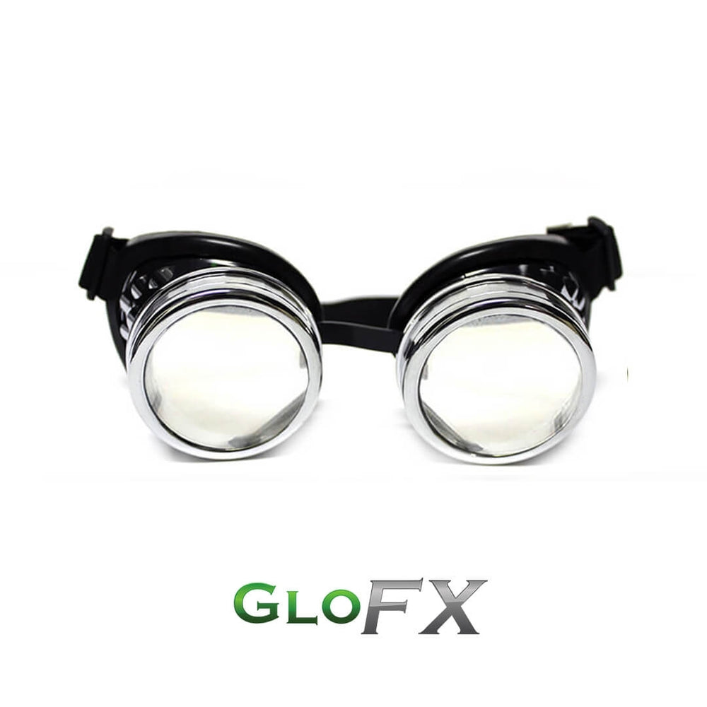 GloFX Diffraction Goggles - Chrome - Clear