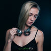 GloFX Diffraction Goggles - Chrome Spike - Clear