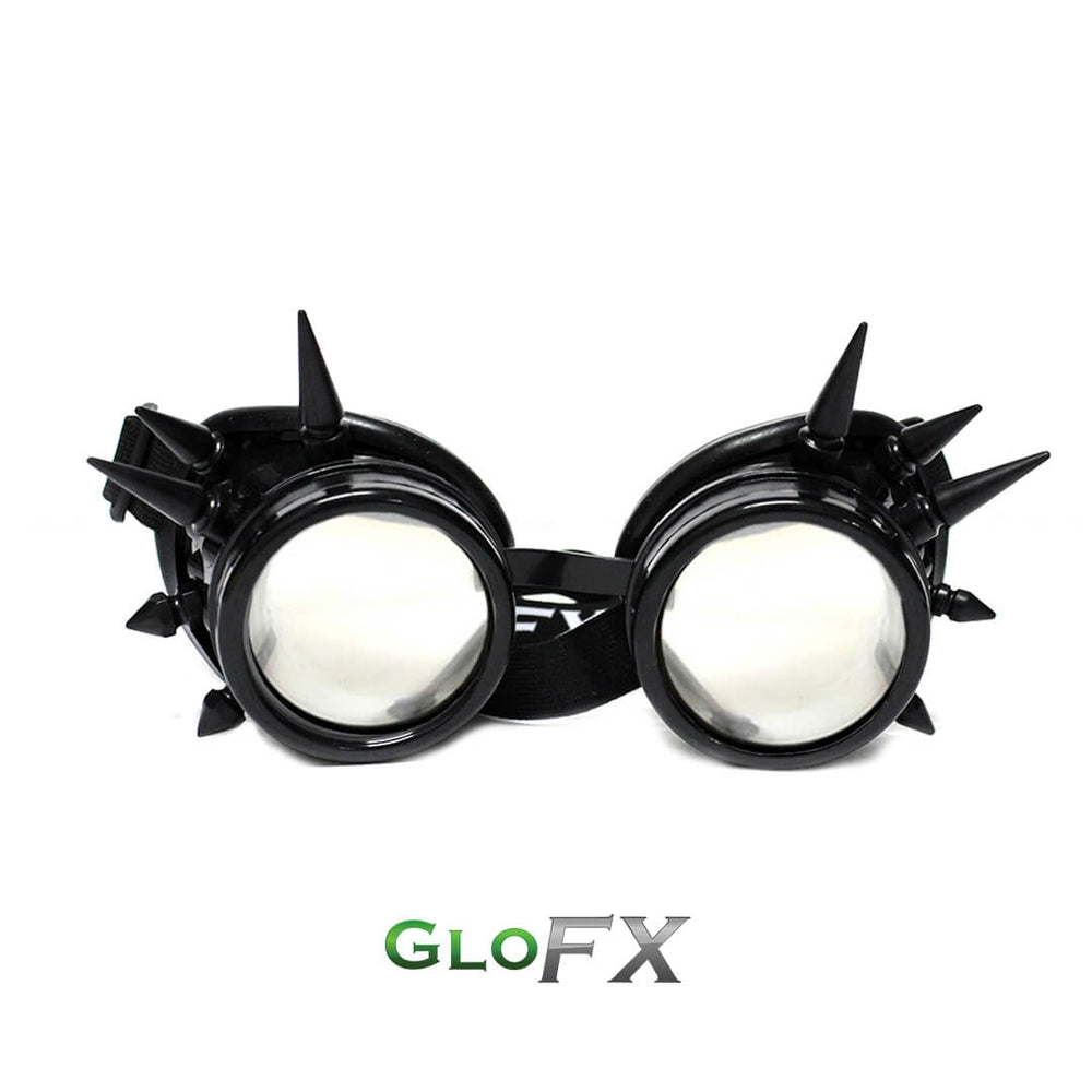 GloFX Diffraction Goggles - Black Spike - Clear