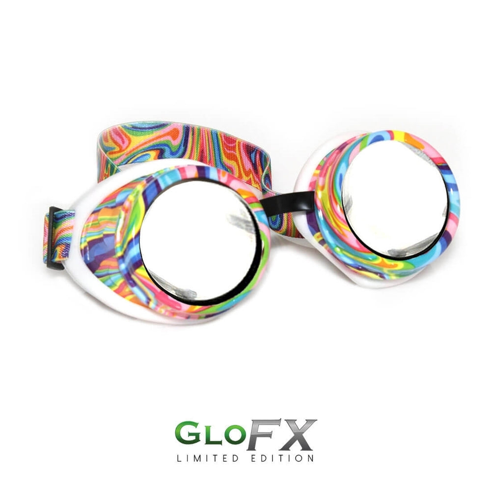 GloFX Diffraction Goggles - Kandi Swirl - Clear