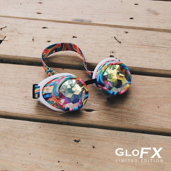 GloFX Kaleidoscope Goggles - Kandi Swirl - Rainbow Fractal