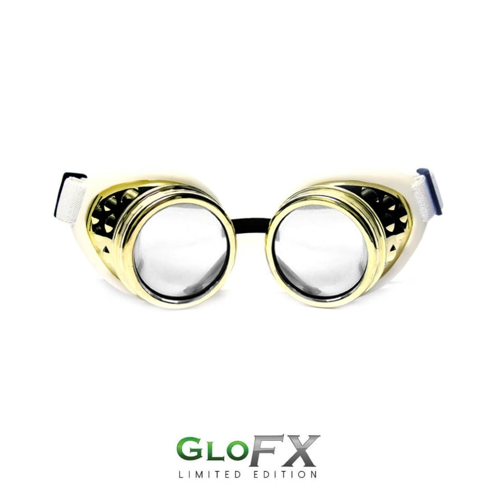 GloFX Diffraction Goggles - Royal Gold - Clear