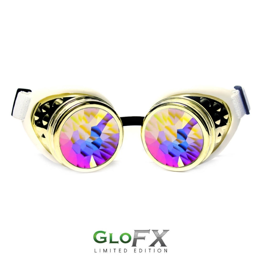 GloFX Kaleidoscope Goggles - Royal Gold - Rainbow Fractal