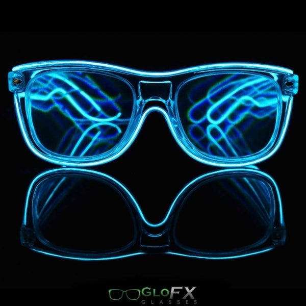 GloFX Ultimate Diffraction Glasses - Clear with Blue Luminescence