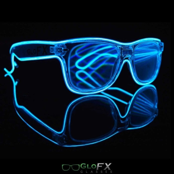 GloFX Ultimate Diffraction Glasses - Clear with Blue Luminescence