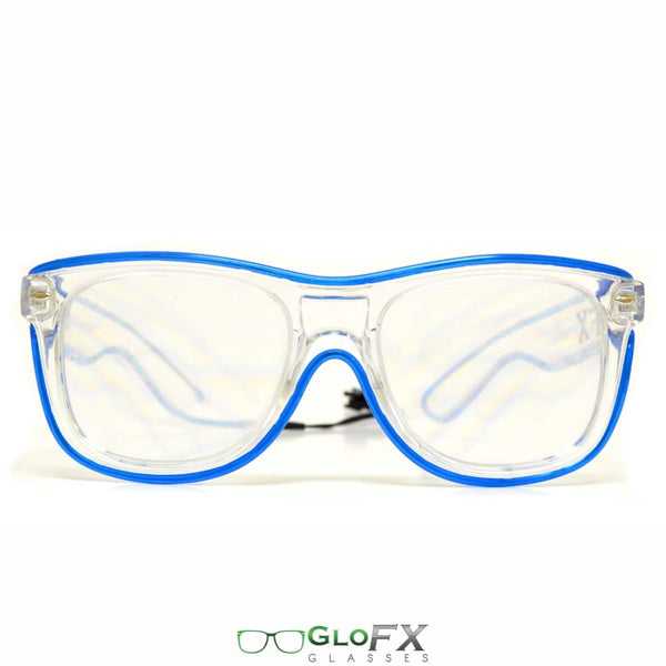 GloFX Ultimate Diffraction Glasses - Clear with Blue Luminescence