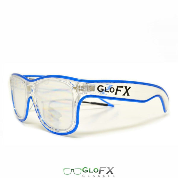 GloFX Ultimate Diffraction Glasses - Clear with Blue Luminescence