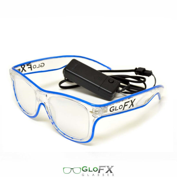GloFX Ultimate Diffraction Glasses - Clear with Blue Luminescence