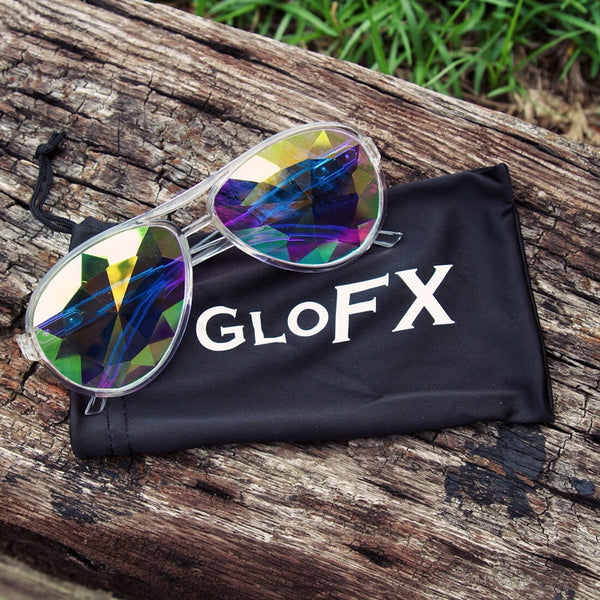 GloFX Aviator Kaleidoscope Glasses - Clear