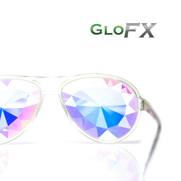 GloFX Aviator Kaleidoscope Glasses - Clear