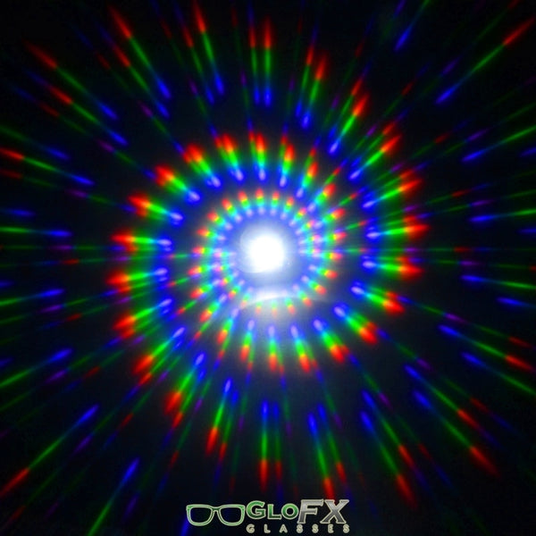 GloFX Spiral Effect Diffraction Glasses - Black