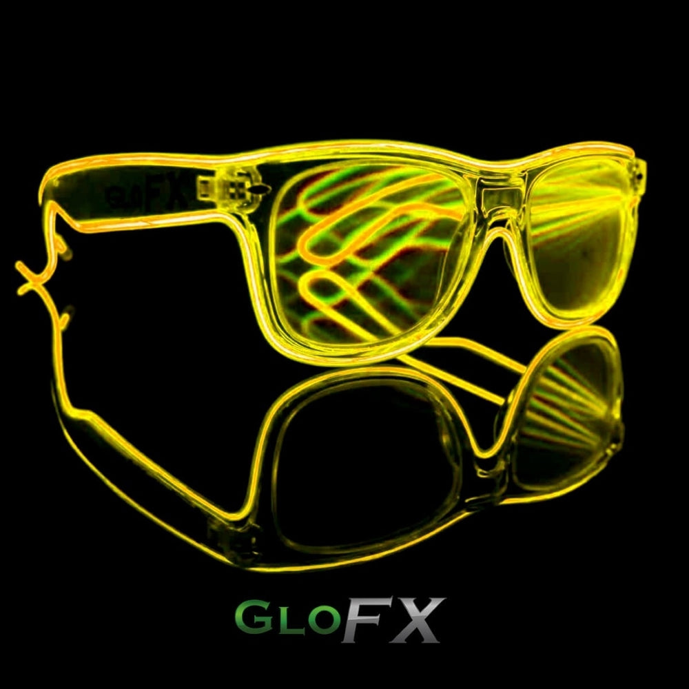 GloFX Ultimate Diffraction Glasses - Clear with Yellow Luminescence