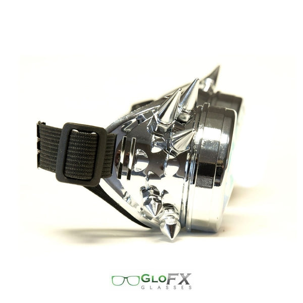 GloFX Diffraction Goggles - Chrome Spike - Clear