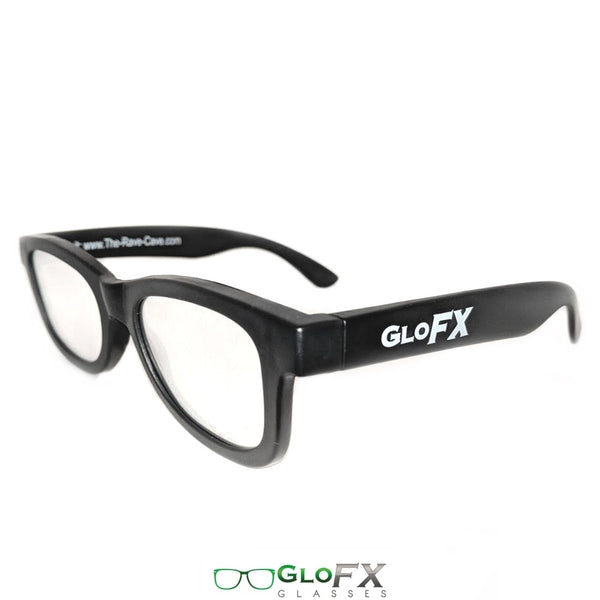 GloFX Standard Diffraction Glasses - Black - Clear - 5 Pack