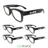 GloFX Standard Diffraction Glasses - Black - Clear - 5 Pack