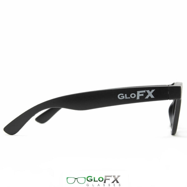 GloFX Standard Diffraction Glasses - Black - Clear - 10 Pack
