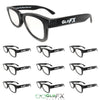 GloFX Standard Diffraction Glasses - Black - Clear - 10 Pack