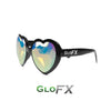 GloFX Heart Shaped Kaleidoscope Glasses - Black