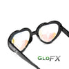 GloFX Heart Shaped Kaleidoscope Glasses - Black