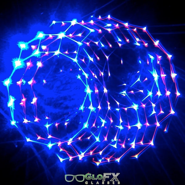 GloFX Kaleidoscope Glasses - Transparent Blue - Rainbow