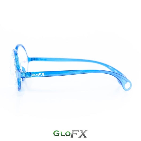 GloFX Kaleidoscope Glasses - Transparent Blue - Rainbow
