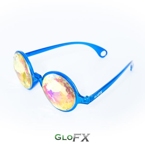 GloFX Kaleidoscope Glasses - Transparent Blue - Rainbow