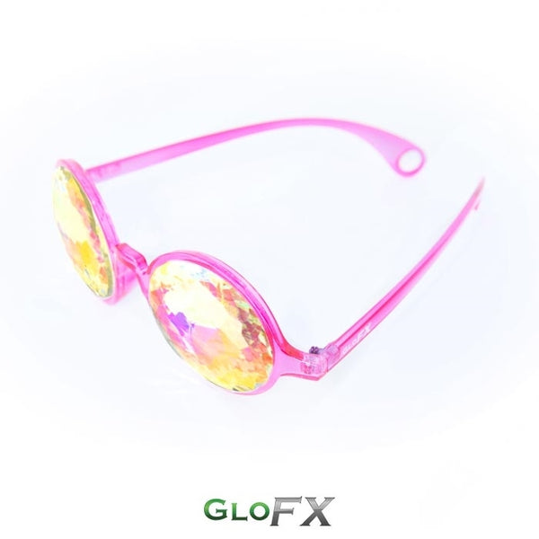 GloFX Kaleidoscope Glasses - Transparent Pink - Rainbow